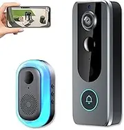 GuardianBell Pro – Smart WiFi Doorbell & Security Cam in One, Live View and Two-Way Audio, Local Recordings and Auto Snapshots, Two-Way Audio, Motion Alerts, Smart Doorbell (Black)