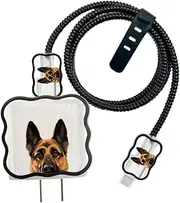 WIRESTER Cable Charger Cover Set (5 in 1) for 18W/20W USB-C Charger Cable, Data Line Saver Cable Case Protector Compatible with iPhone 11 12 13 14 15 Pro Max Adapter Charger - German Shepherd Dog