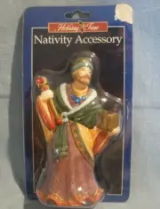 HOLIDAY TIME CERAMIC NATIVITY FIGURE~WISEMAN W/CHEST~#663609~NEW ~REPLACEMENT