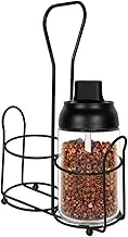 Pepper Grinder Metal Stand - Salt And Pepper Mill Stand | Electric Pepper Mill Metal Stand | Salt And Pepper Mill Base With Handle | Stable Dishwasher-Safe Dining Table Organizer For Lovers Friends