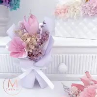 在飛比找momo購物網優惠-【Floral M】布朗尼紫鬱金香永生香氛擴香小花束(擴香花