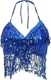 [kowaku] Shimmering Belly Dance Bra Top - Sparkling Attire Royal Blue