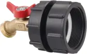 275-330 Gallon IBC Tote Tank Adapter,2" Fine Thread + Garden Hose Valve Faucet,3