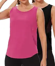 [TAIPOVE] Workout Tops for Women Pima Cotton Athletic Tank Top Side Mesh Summer Sleeveless Tank Top for Yoga Gym Multipack
