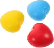 Abaodam 3pcs Heart Shaped Hand Therapy Balls Soft PU Squeeze Grip Strengthener for Hand Exercise for Rehabilitation Fitness Portable Stress Relief Balls Red Blue Yellow