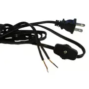 8' BLACK CORD W/LINE SWITCH TR-2854