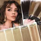 Small Piece Clip In 100% Remy Human Hair Extensions Topper Weft Hairpad Short US