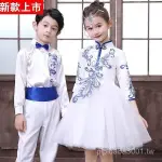 六一兒童表演服男女青花瓷表演服中國風中小學生詩歌朗誦比賽服裝