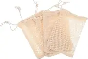 HOUDERCO Cotton Linen Hanging Toiletry Bag Soap Conditioner Saver Travel Toiletries Bag Foaming Net