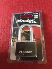 Master Lock 141DLF Black Covered Solid Body Padlock, 1-1/2" Shackle, 1-9/16"