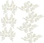 NOLITOY 10pcs Gold Lace Embroidered Applique Patches for DIY Sewing Crafts Clothing Decoration and Wedding Dress Accessories Versatile Decorative Stickers for Costumes and Jewelry
