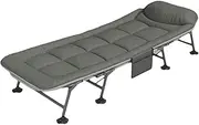 Oxford Cloth Foldable Camping Bed with Mattress Height Adjustable Folding Bed Comfortable Camp Bed Simple Foldable Bed