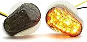 1 Pair Universal Motorcycle LED Flush Mount Turn Signal Light Indicator for Yamaha KLX250 YZ125 KX85 XG250 YZF-R1 YZF-R3 YZF-R6 YZF-R25 SR400 Sport Street Racing Bike (Smoke)