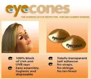 DISPOSABLE STICK ON SUNBED UV EYE PROTECTION GOGGLES 250 PAIR + FREE DISPENCER