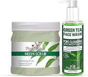 Pink Root Green Tea Pore Cleansing Face Wash 100ml with Neem Scrub Cleansing Scrub Enriched with Natural Cleansing Exfoliant 500gm