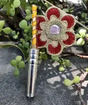 Handmade 925 Silver Lord Krishna LADDU GOPAL Fan Pankha Pankhi Religious 4" Mrun