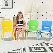 Kids Chairs Set of 4 Plastic Activity Study Chair 50KG Lightweight Durable