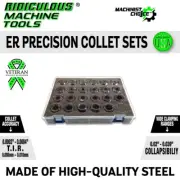 ER 40 Spring Collet Set, 23 Pieces, 4MM - 26MM Range, (0.0003) T.I.R., Top Quali
