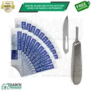 Scalpel Blades #60 20 Pcs W/Free BP Handle #8 Surgical Dental ENT Inst German Gr