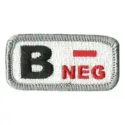 VELCRO® BRAND Fastener Morale Patch Blood Type B- Neg Full Color 1x2"