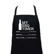Annabel Trends Screen Print Cotton Kitchen Apron 60x80cm BBQ Timer Black