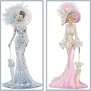 VAVCASE 2 Pack DIY 5D Diamond Art Painting Kits, Special Shaped Rhinestones, Partial Drill Lady with Hat Crystal Diamond Art Crafts Kits (12x24 inch)