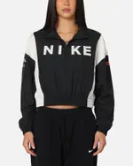 [Nike] Nike Women's Sportswear Classic Woven Lightweight 1/4-zip Jacket Black/black/sail - Size 2XL 2XL Black/Black/Sai