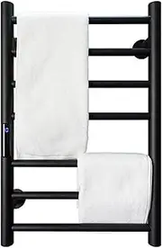 Towel rack Heated Towel Rail, Electric Towel Warmer, Carbon Fiber Heated Towel Dryer for Bathroom, 304 Stainless Steel Electric Towel Rack with Temperature and Time Control, 80W, Wall Mounte