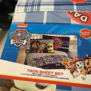 Nickelodeon Paw Patrol 3 Piece TWIN Sheet Set In Bag We Saved The Day