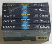 Sony T-120 VE Premium Grade VHS VCR 6 hours 5 Blank New Tapes Sealed Made In USA