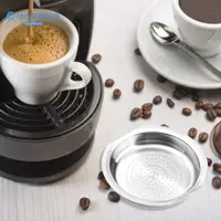 在飛比找蝦皮購物優惠-Senseo 不銹鋼咖啡過濾杯可重複使用咖啡膠囊套裝 [Cr