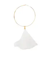 feather-detail necklace One size White
