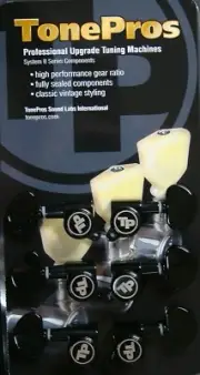 GKL33K-B TonePros Locking Tuning Machines 3 x 3, Black