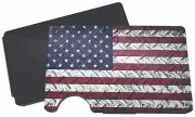 Diamond Plate American Flag RFID Wallet and Money Clip | UV Printed | Black