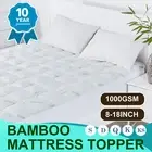 NEW Bamboo Fiber Pillowtop Matress Topper Protector Cover Pad Underlay All Size