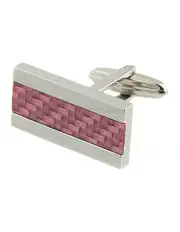 [Cudworth] Stainless Steel Fibreglass Cufflinks in Pink