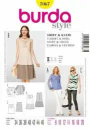 Burda Ladies Sewing Pattern 7067 - Shirt & Dress Sizes: 8-20