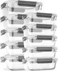 [10 Pack Glass Meal Prep Containers with Lids, Glass Food Storage Containers wit