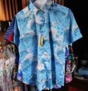 Robert Graham Crashing Wave Short Sleeve Shirt Size Medium