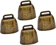 CAXUSD Pet Safety Essential 4PCS Small and Loud Cow Bells Iron Craft Bells for Dogs Cats and Sheep Collars Farm Bells Decorations