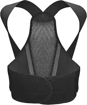 Corrector Full Back Brace for Men Women Support Belt Adjustable Straps Lower Upper Teenager Hunchback,Black-Medium,Black-Medium