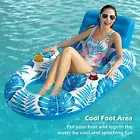 Inflatable Pool Floating Row Portable Float Bed Seat Adults for Beach Pool Party