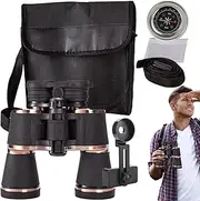 Hunting Binoculars - 20x50 Binoculars with Handbag for Hunting,Bak-4 Prism with Compass Phone Clip Waterproof Telescope Manual Adjustment for Wildlife Cruise Sports Theater Adventures