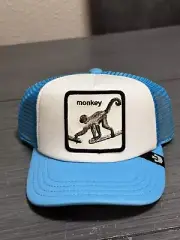 Goorin Bros Kids' Trucker Snapback Hat Cap Kid's Mo' Bizness Monkey Light Blue