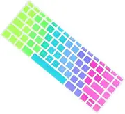 HOMSFOU Keyboard Cover for Notebook Silicone Protector Compatible with Pavilion Full Protection from Dirt Spills Edges Covering Design Durable Practical Rainbow Skin