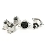 Panel Mount Twist Lock 6 Pins DIN Audio Circular Connector Socket 5 Pcs