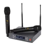 Wireless Microphones System Dual Hypercardioid Handheld Mic 200 UHF Channel