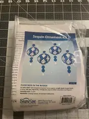 Herrschners Sunrise Craft + Hobby Sequin Ornament Kit - Elegant Swirls - Blue
