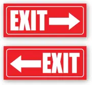 Exit Sign Arrow Stickers Left and Right