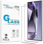 [KATIN] 2 Pack Screen Protector for Samsung Galaxy S24 Ultra 6.8 Inch Tempered Glass Film, Support Fingerprint Unlock, 9H Hardness, Easy to Install